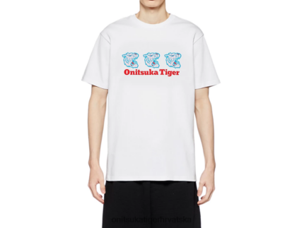bijela 8XPTRV390 Onitsuka Tiger odjeća grafička majica uniseks