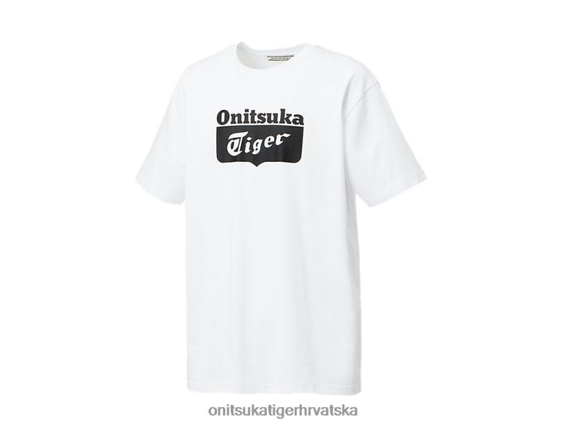 bijelo crno 8XPTRV385 Onitsuka Tiger odjeća majica s logotipom uniseks - Slika 3