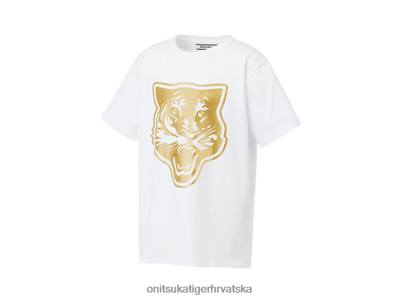 bijelo zlato 8XPTRV659 Onitsuka Tiger odjeća grafički logotip t djeca - Slika 4