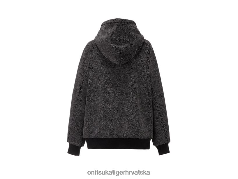 crno 8XPTRV466 Onitsuka Tiger odjeća majica s kapuljačom na patentni zatvarač muškarci - Slika 2