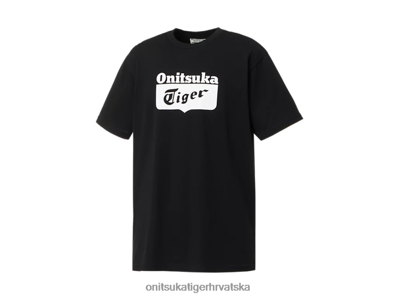 crno bijeli 8XPTRV407 Onitsuka Tiger odjeća majica s logotipom uniseks - Slika 5