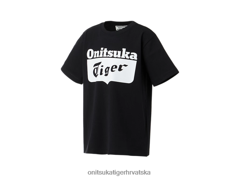 crno bijeli 8XPTRV661 Onitsuka Tiger odjeća majica s logotipom djeca - Slika 4