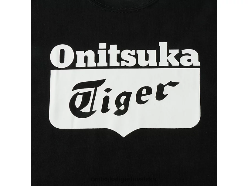 crno bijeli 8XPTRV661 Onitsuka Tiger odjeća majica s logotipom djeca - Slika 5