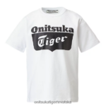 prava bijela/performans crna 8XPTRV669 Onitsuka Tiger odjeća majica s logotipom djeca