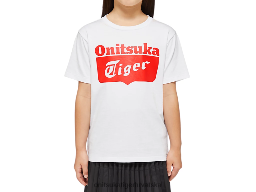 prava bijelo/crvena uzbuna 8XPTRV670 Onitsuka Tiger odjeća majica s logotipom djeca - Slika 3