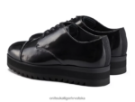 sjajna crna 8XPTRV560 Onitsuka Tiger cipele derbi žene - Slika 3